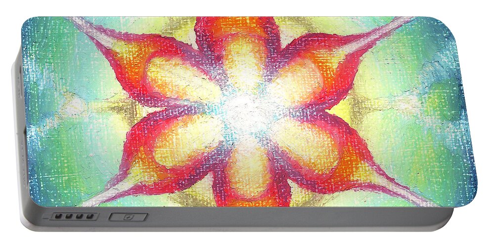 Star Portable Battery Charger featuring the drawing Star of Metatron by Michelle Bien