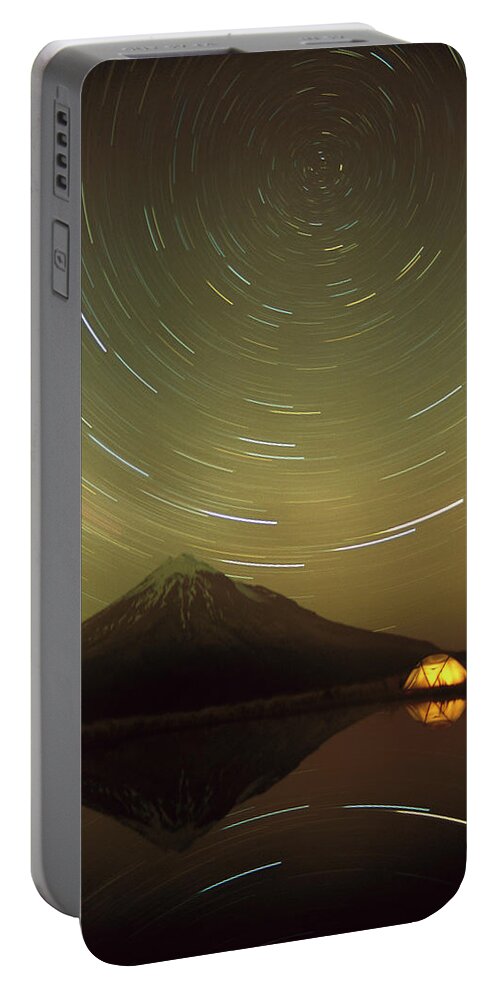 00260287 Portable Battery Charger featuring the photograph Star Trails Around South Celestial Pole by Harley Betts