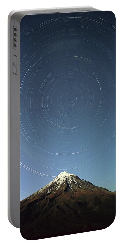 260298 Portable Battery Charger featuring the photograph Star Trails South Celestial Pole by Harley Betts