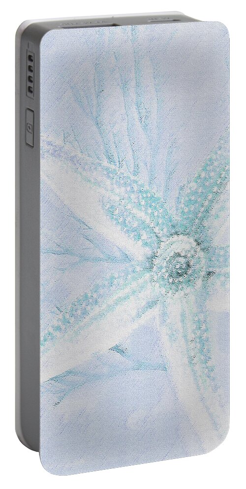 Starfish Portable Battery Charger featuring the digital art Starfish- Blue And Sand by Jane Schnetlage