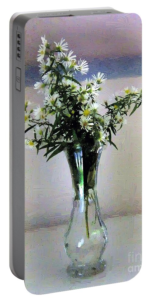 Still Life Portable Battery Charger featuring the painting Stars in a Vase by RC DeWinter