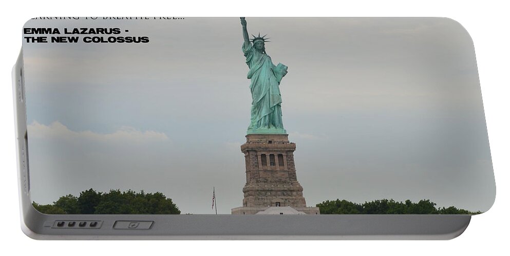 Statue Of Liberty Portable Battery Charger featuring the photograph Statue with Colossus by Richard Bryce and Family