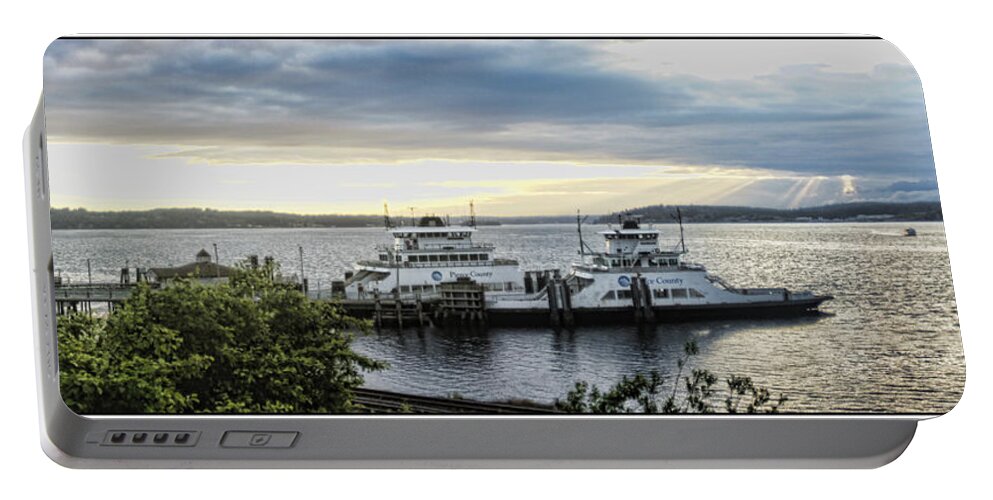 Ferry Portable Battery Charger featuring the photograph Steilacoom Ferry by Ron Roberts