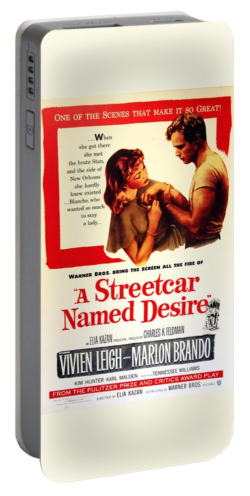Movie Poster Portable Battery Charger featuring the photograph Stellaaaaa - A Streetcar Named Desire by Debbie Oppermann