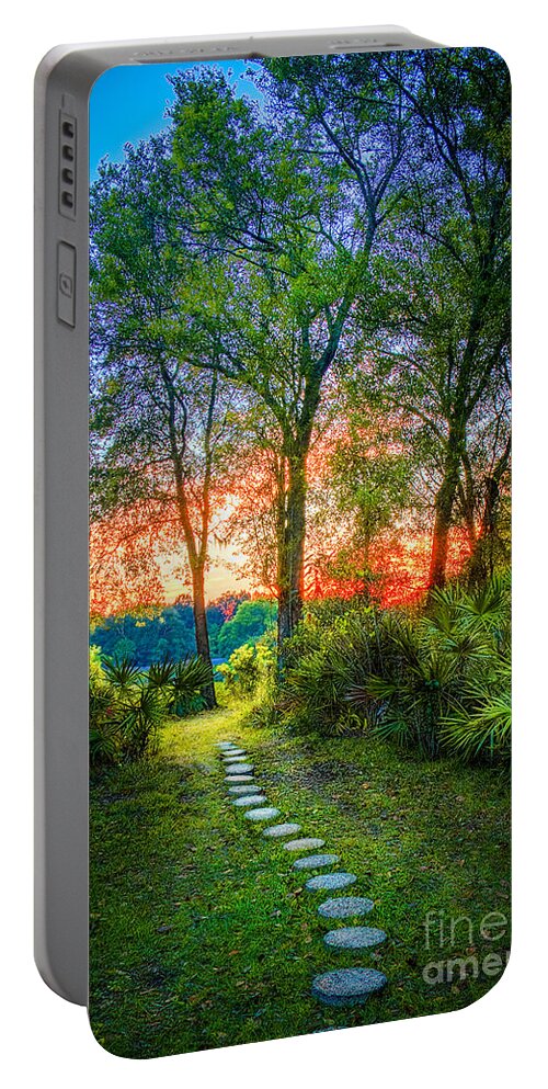 Stepping Stones Portable Battery Charger featuring the photograph Stepping Stones to the Light by Marvin Spates