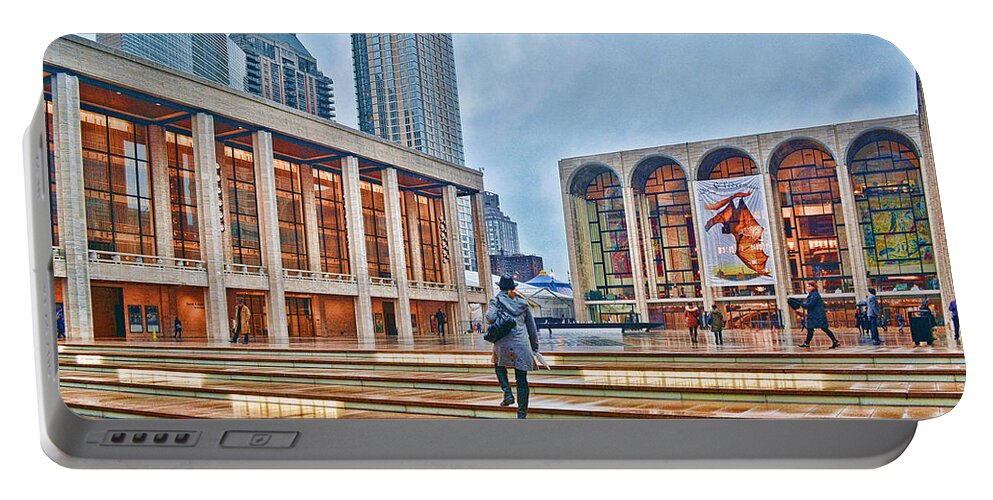 'upper West Side Portable Battery Charger featuring the photograph Steps to Fame Lincoln Center by Jeffrey Friedkin