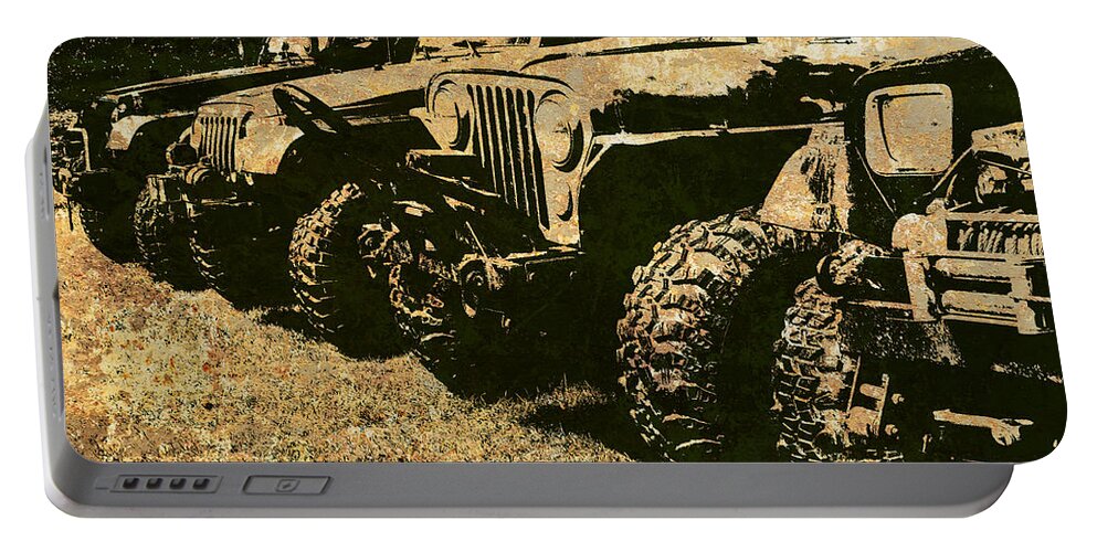 Jeep Portable Battery Charger featuring the photograph Sticks and Stones ... Won't Break My Bones by Luke Moore