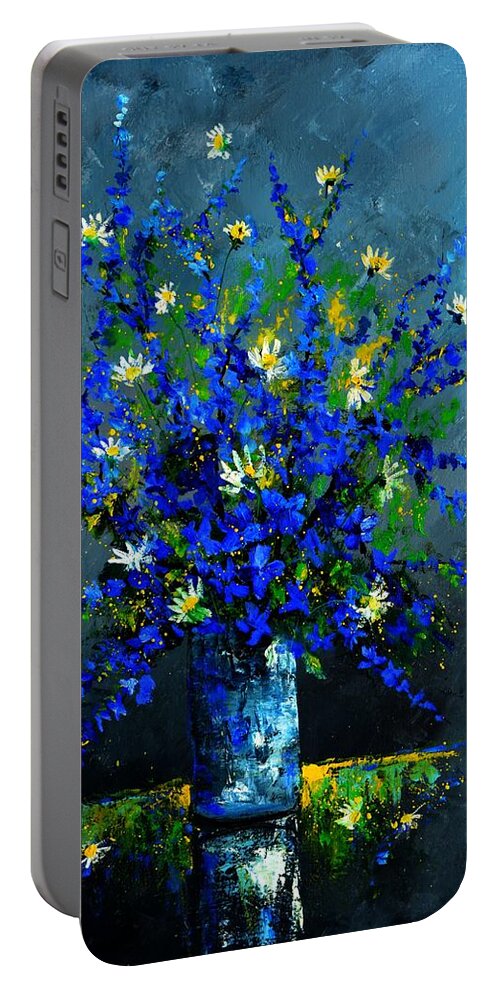 Flowers Portable Battery Charger featuring the painting Still life 675130 by Pol Ledent