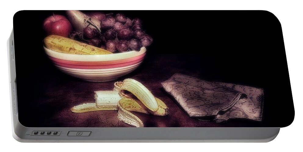 Banana Portable Battery Charger featuring the photograph Still Life With Banana by Mark Fuller