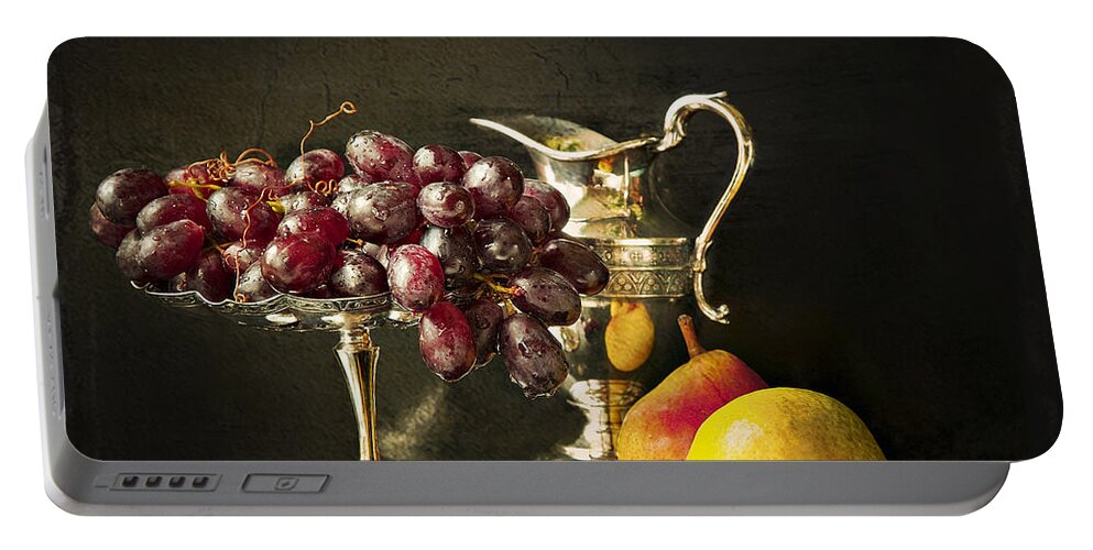 Chiaroscuro Portable Battery Charger featuring the photograph Still Life With Fruit by Theresa Tahara