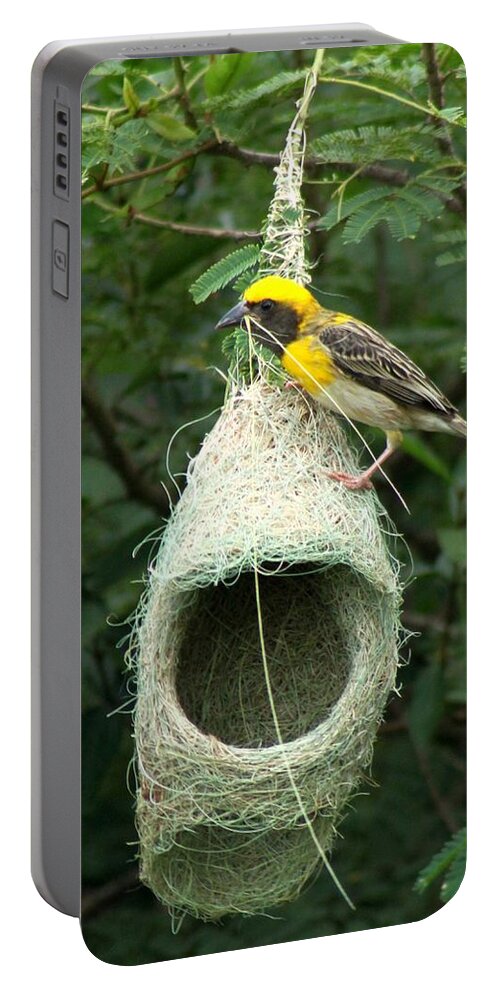Weaver Bird Portable Battery Charger featuring the photograph Stitch in Time by Ramabhadran Thirupattur