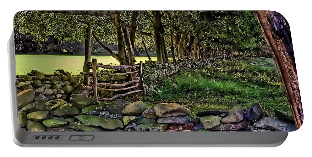 New England Portable Battery Charger featuring the photograph Stone Walled by Tom Prendergast