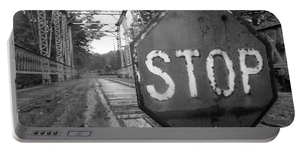 Stop Sign Portable Battery Charger featuring the photograph Stop Sign by Michael Krek