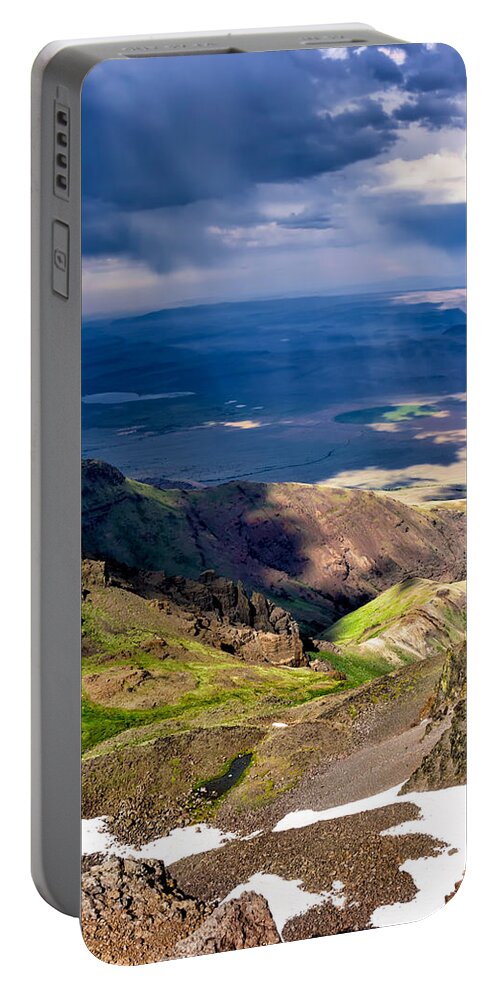 Steens Portable Battery Charger featuring the photograph Storm Above the Alvord Desert by Kathleen Bishop