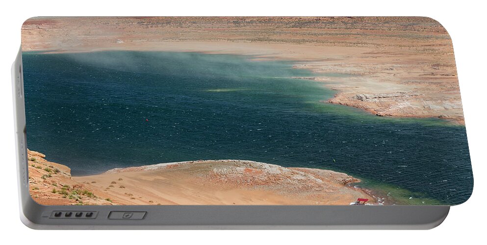 Water Conservation Portable Battery Charger featuring the photograph Storm, Lake Powell, Arizona by Peter Essick