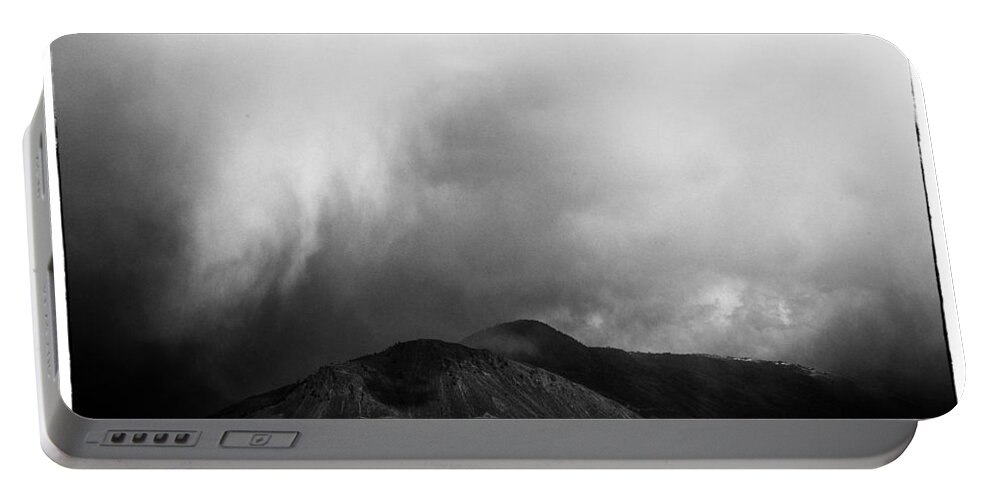 Film Noir Portable Battery Charger featuring the photograph Storm Over Mt Paul by Theresa Tahara