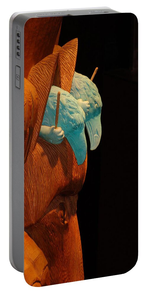 Totem Pole Portable Battery Charger featuring the photograph Story Pole by Cheryl Hoyle
