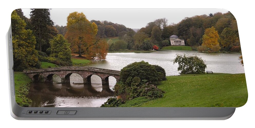 Bridge Portable Battery Charger featuring the photograph Stourhead Lake View by Ron Harpham