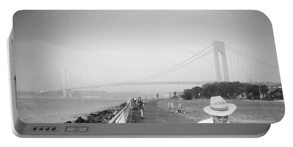 Verrazano Narrows Bridge Portable Battery Charger featuring the photograph Straw Hat by Frank Winters