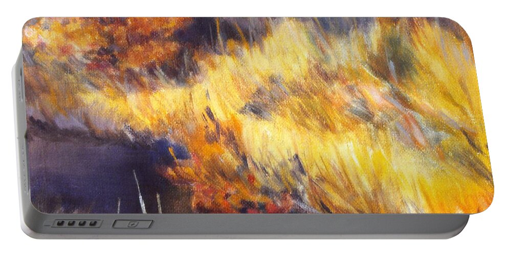 Stream Portable Battery Charger featuring the painting Stream by Kendall Kessler