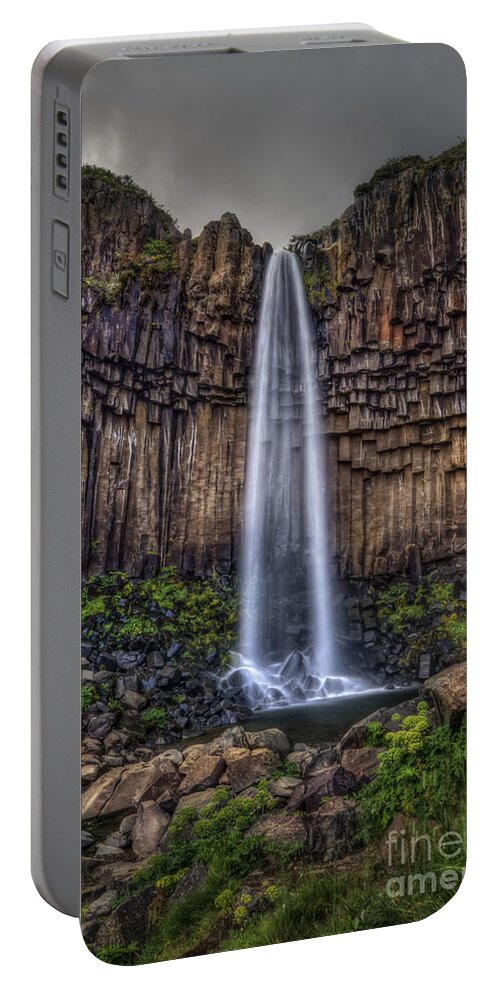 Svartifoss Portable Battery Charger featuring the photograph Stream Of Dream by Evelina Kremsdorf