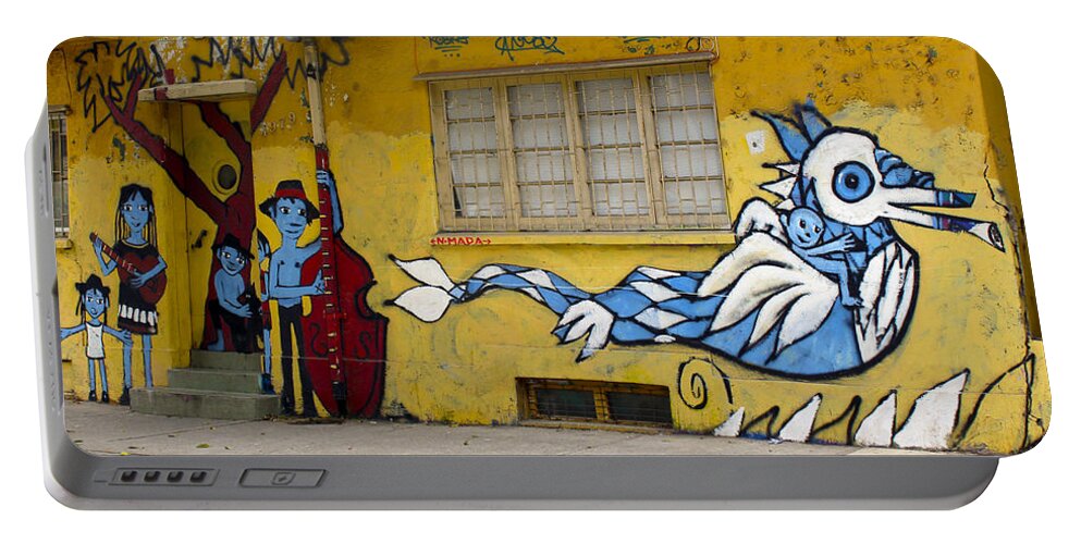 Street Art Portable Battery Charger featuring the photograph Street art Valparaiso Chile 12 by Kurt Van Wagner