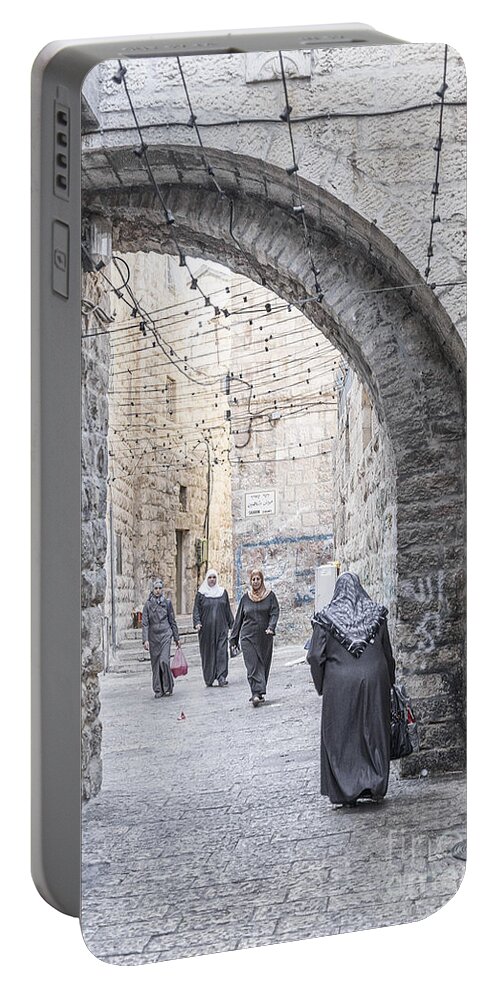 Alley Portable Battery Charger featuring the photograph Street In Jerusalem Old Town Israel by JM Travel Photography