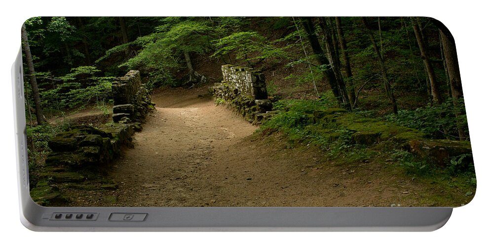 Sandra Clark Portable Battery Charger featuring the photograph Stroll in the Evening Across Poinsett Bridge by Sandra Clark