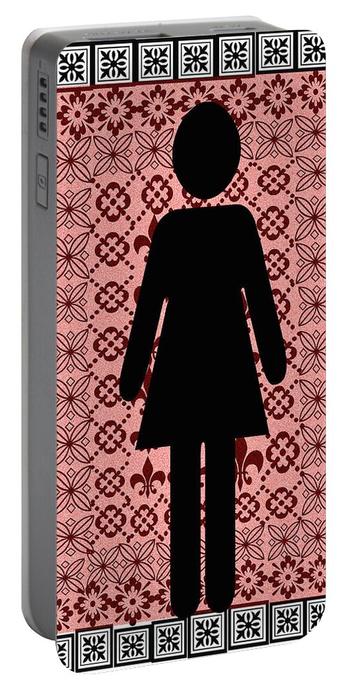 Strong Black Woman Art Portable Battery Charger featuring the digital art Strong Black Woman by Laura Pierre-Louis