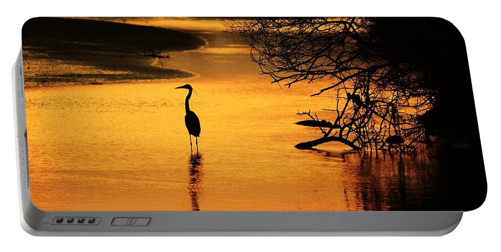 Heron At Sunset Portable Battery Charger featuring the photograph Sublime Silhouette by Al Powell Photography USA