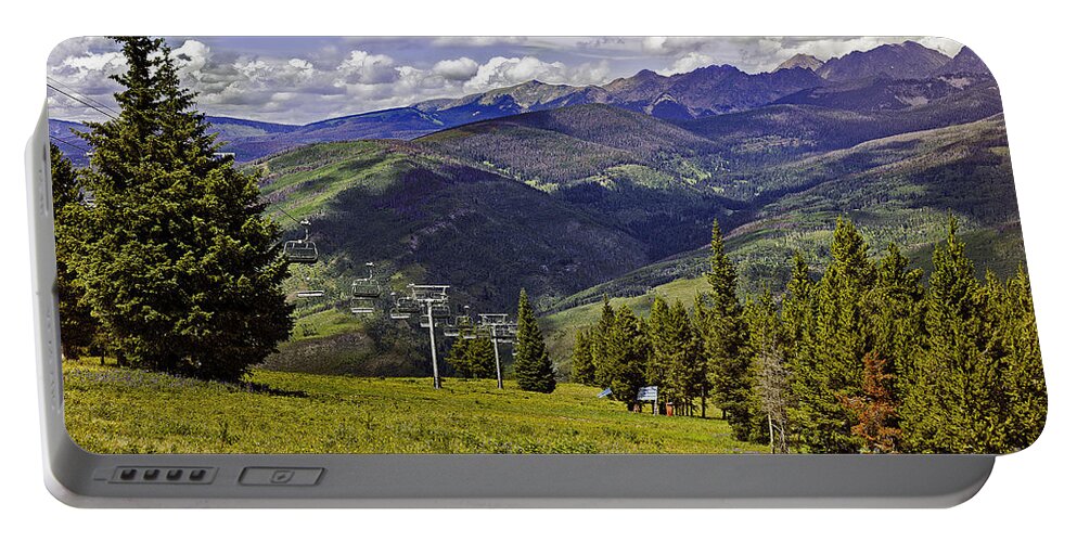Ski Lift Portable Battery Charger featuring the photograph Summer Lifts - Vail by Madeline Ellis