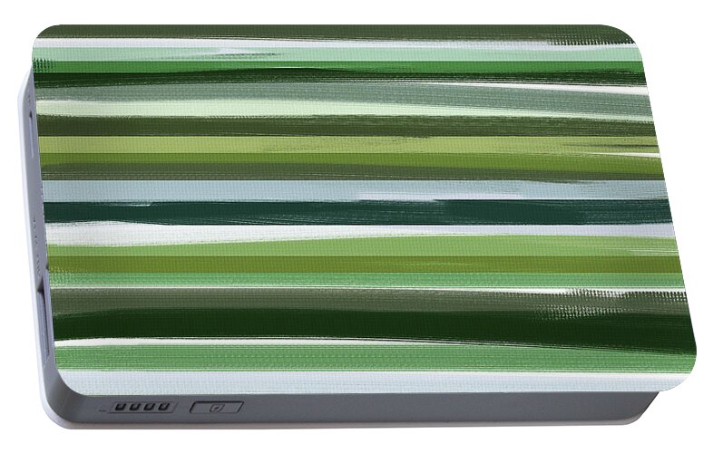 Green Portable Battery Charger featuring the painting Summer Of Green by Lourry Legarde