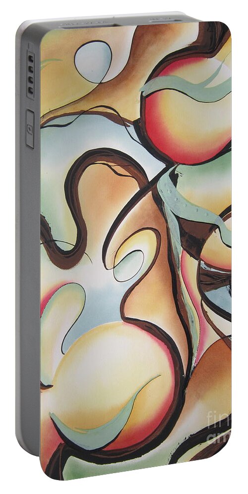 Abstract Portable Battery Charger featuring the painting Summer Solstice 2 by Deborah Ronglien