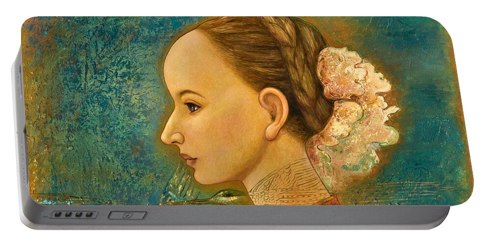 Figurative Portable Battery Charger featuring the painting Summer Song by Shijun Munns