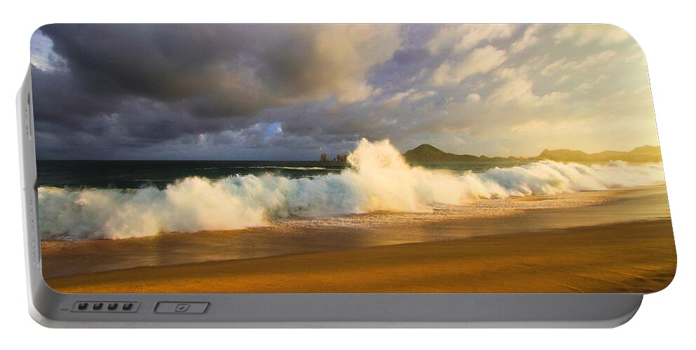 Waves Portable Battery Charger featuring the photograph Summer storm by Eti Reid