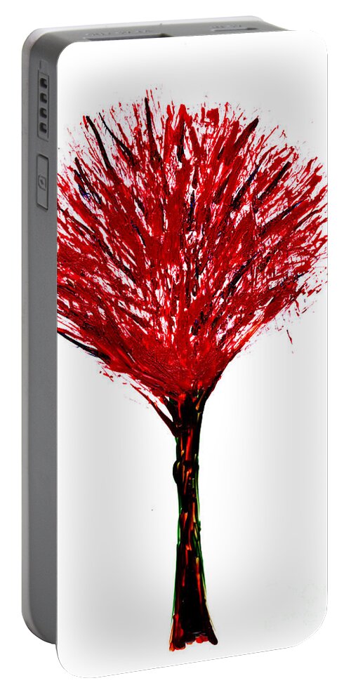 Tree Portable Battery Charger featuring the painting Summer tree painting isolated by Simon Bratt