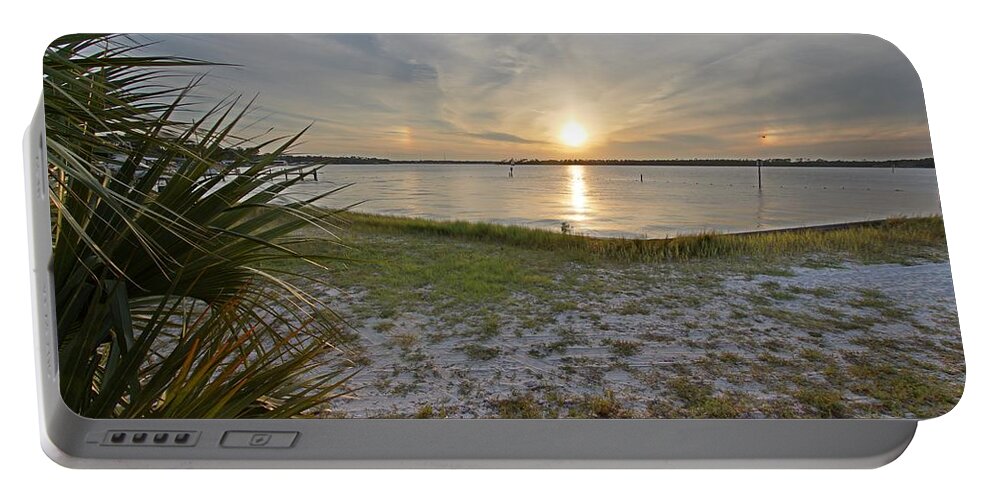 Sunset Portable Battery Charger featuring the photograph Sun Dog Sunset by David Zarecor