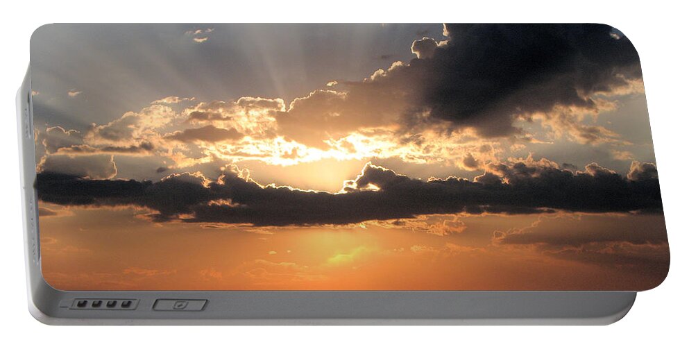 Sunset Portable Battery Charger featuring the photograph Sun Rays by Darcy Tate