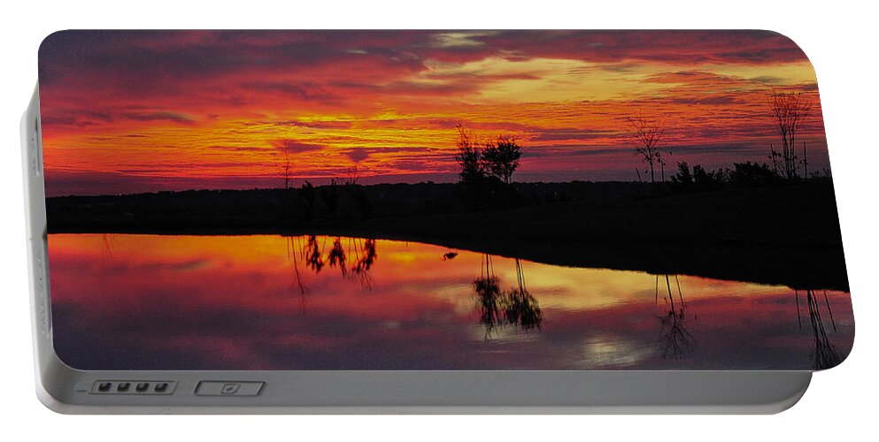 Water Portable Battery Charger featuring the photograph Sun Set at Cowen Creek by John Johnson