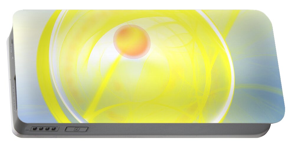 Abstract Portable Battery Charger featuring the digital art Sun Spot by Victoria Harrington