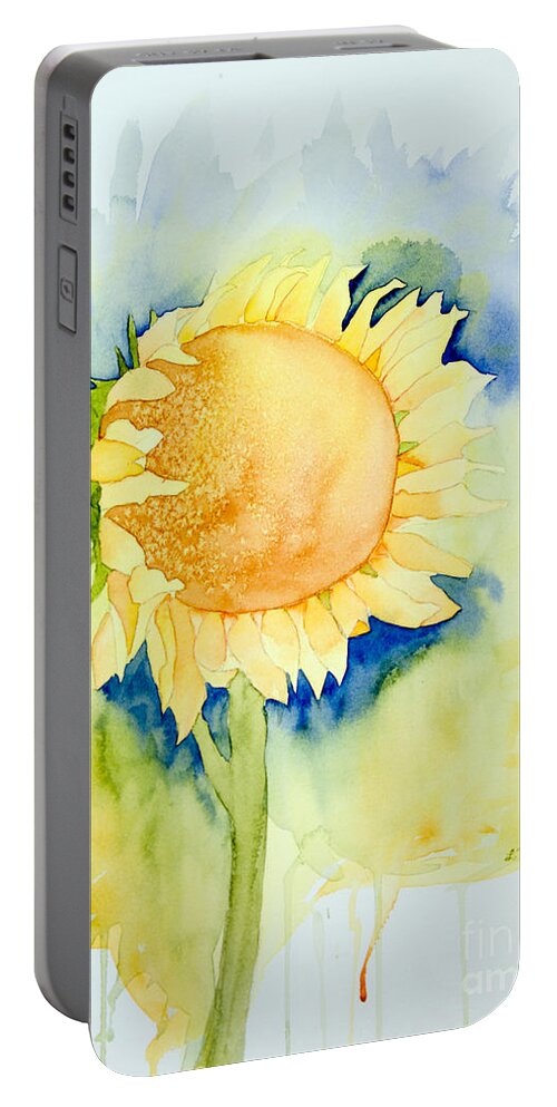 Sunflower Portable Battery Charger featuring the painting Sunflower 1 by Laurel Best