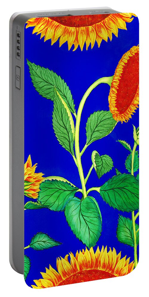 Sunflowers Portable Battery Charger featuring the painting Sunflowers #6 by Irina Sztukowski