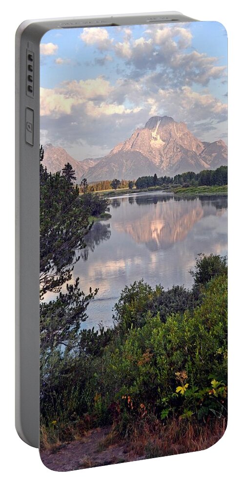 Grand Teton National Park Portable Battery Charger featuring the photograph Sunrise at Oxbow Bend 3 by Marty Koch
