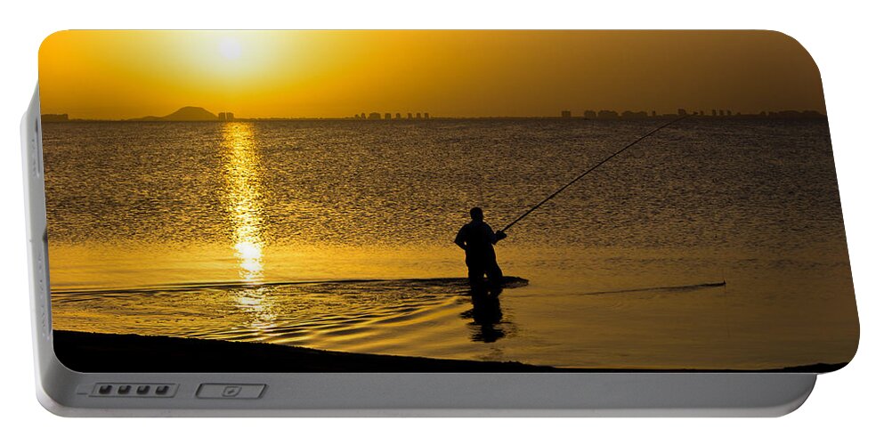 Sunrise Portable Battery Charger featuring the photograph Sunrise fishing by Scott Carruthers