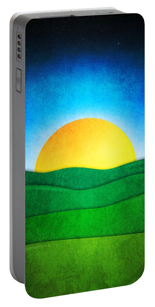 Sunrise Portable Battery Charger featuring the digital art Sunrise In The Valley by Phil Perkins