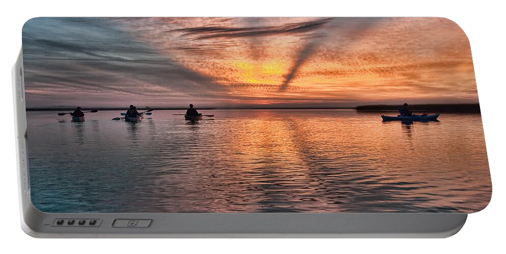 Sunrise Portable Battery Charger featuring the photograph Sunrise Kayaking by Scott Hansen