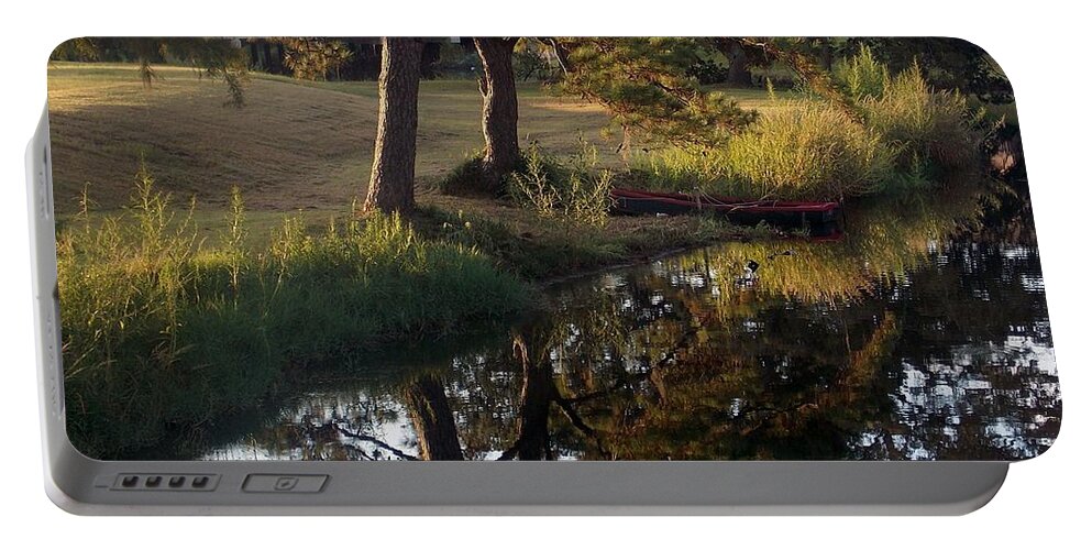 Bayou Portable Battery Charger featuring the photograph Sunrise on the Bayou by John Glass