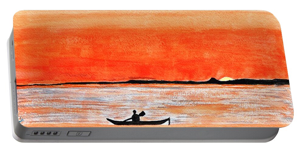 Sunrise Portable Battery Charger featuring the painting Sunrise Sail by Sonali Gangane