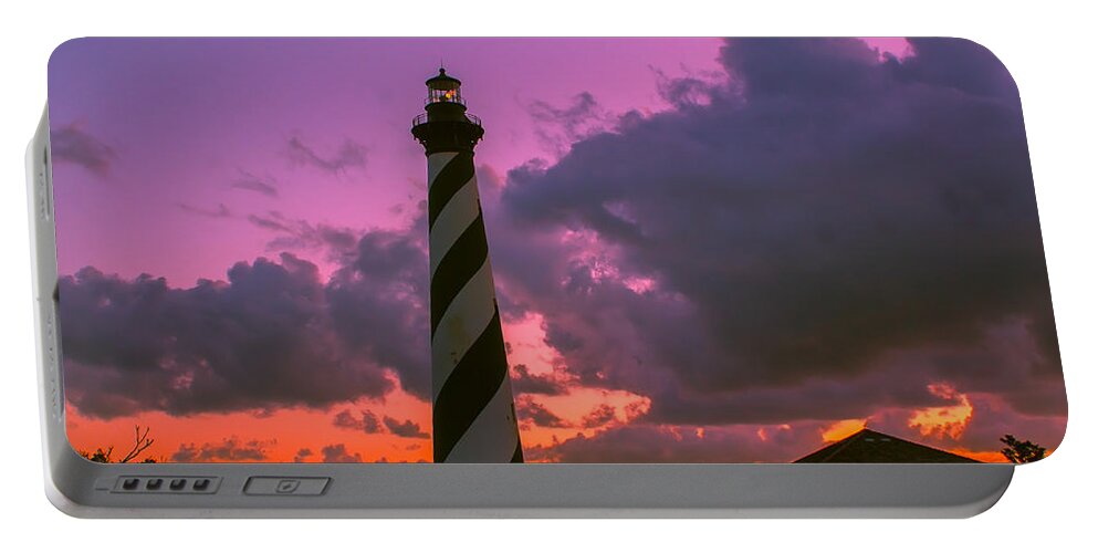 Lighthouse Portable Battery Charger featuring the photograph Sunset at Cape Hatteras by Nick Zelinsky Jr