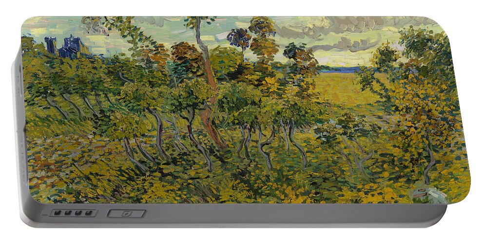 Vincent Van Gogh Portable Battery Charger featuring the painting Sunset at Montmajour by Vincent van Gogh
